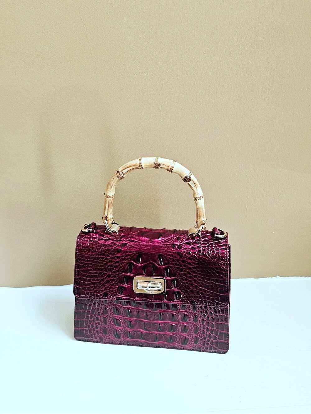 NWT Brahmin CHERRY LACQUER Mod Small Hallie w/Jane Wallet - Picture 6 of 16